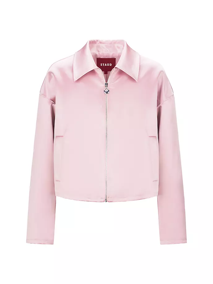 Атласная куртка Lennox Staud, цвет cherry blossom фотографии