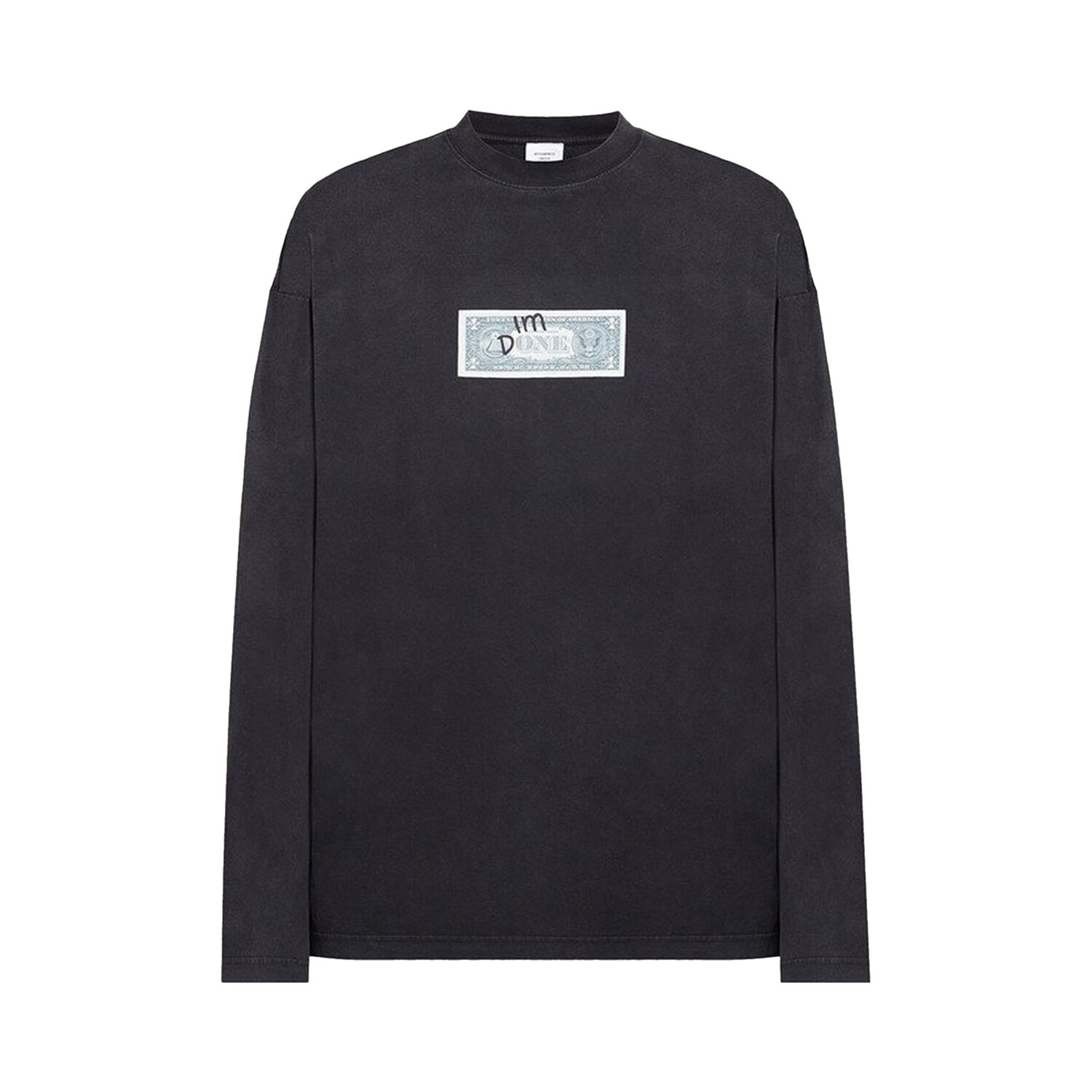 

Vetements Черная футболка с длинными рукавами I Am Done, Черный