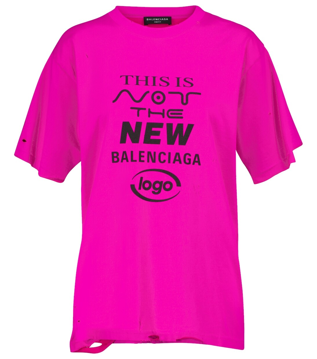 

Потертая футболка из смесового хлопка Balenciaga, розовый