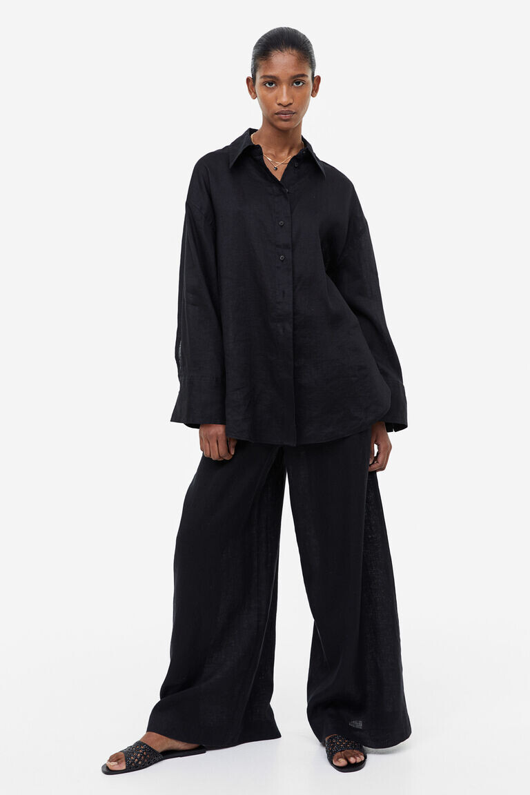 

Шлепанцы с плетеной отделкой H&M, черный