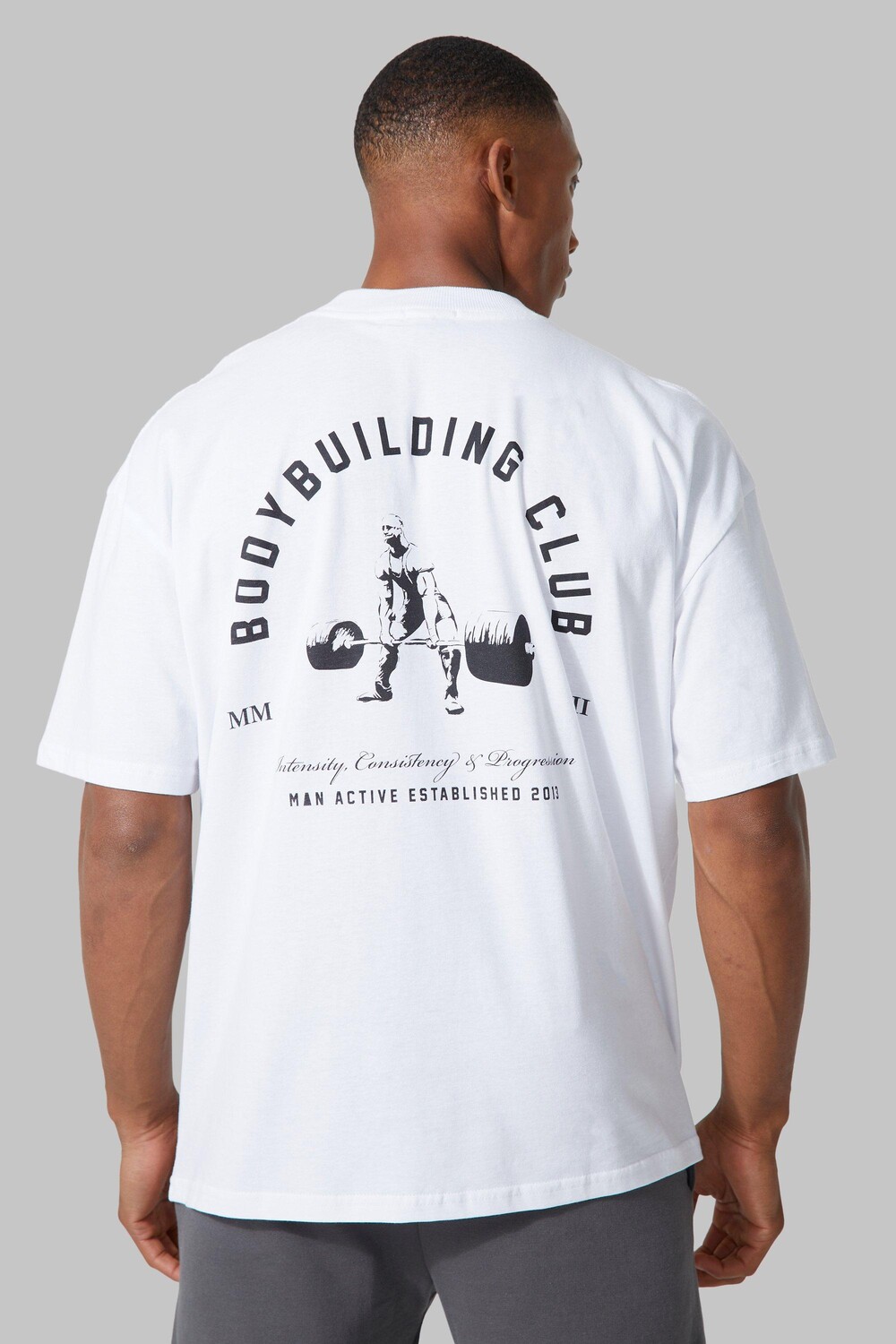 

Мужская футболка active oversize body building Boohoo, белый