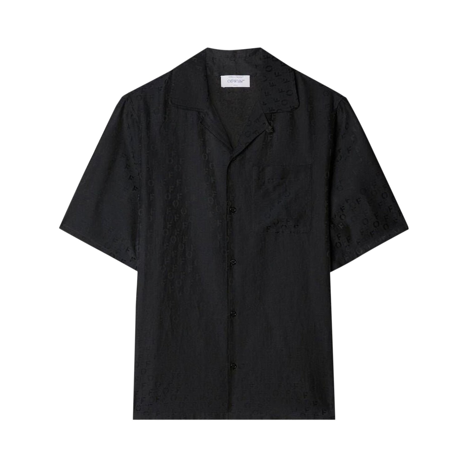 

Off-White Рубашка с жаккардовым воротником с логотипом, Черная