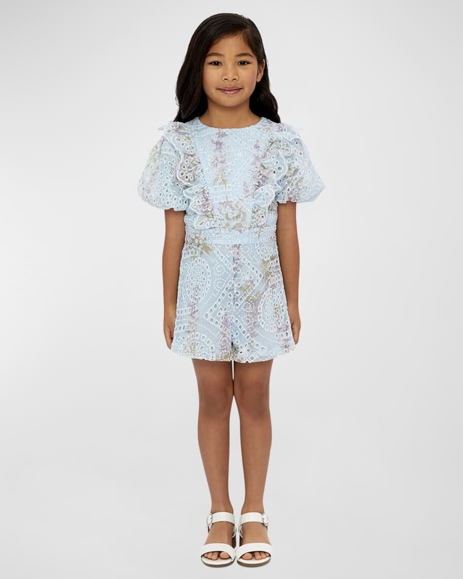 

Комбинезон с цветочной вышивкой Iris для девочки, размер 4–8 Bardot Junior