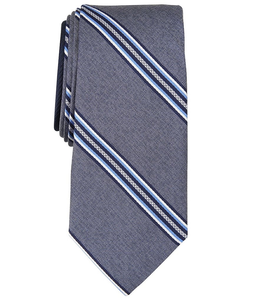 Roundtree & Yorke Nine Stripe 2 3/4Шелковый галстук, серый