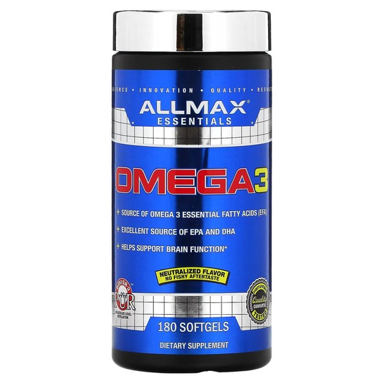 Омега-3 ALLMAX, 180 мягких таблеток bodyhealth омега 3 для здоровья 120 мягких таблеток