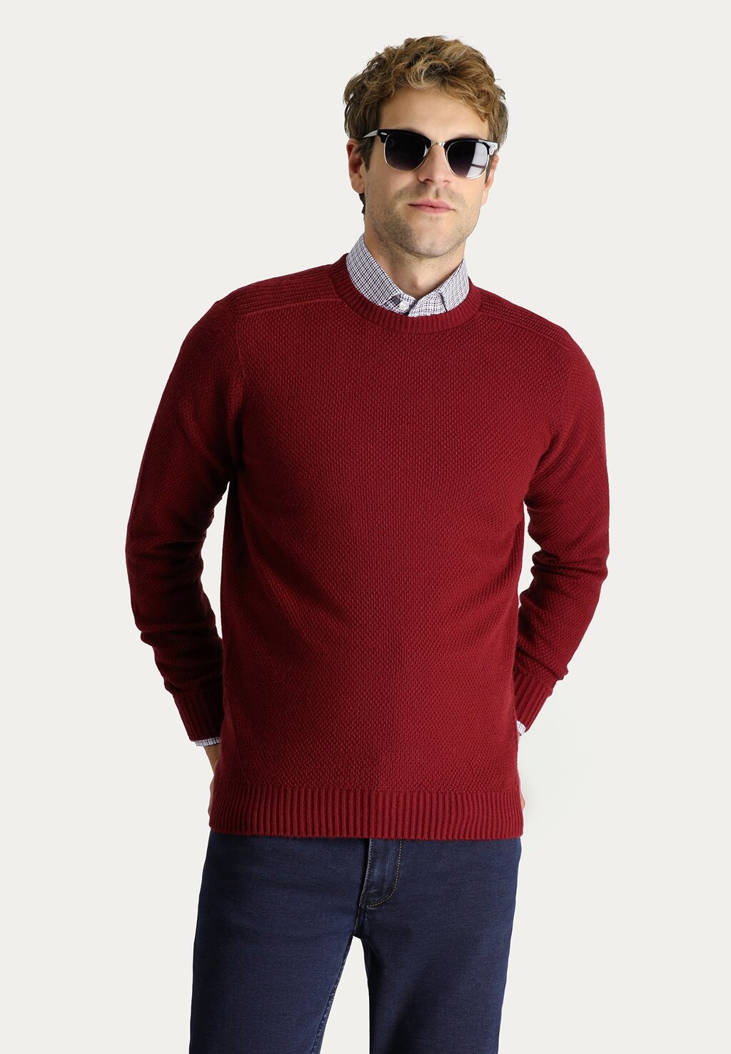 

Вязаный свитер RUNDHALSAUSSCHNITT REGULAR FIT NAHTLOS Kigili, цвет dark burgundy