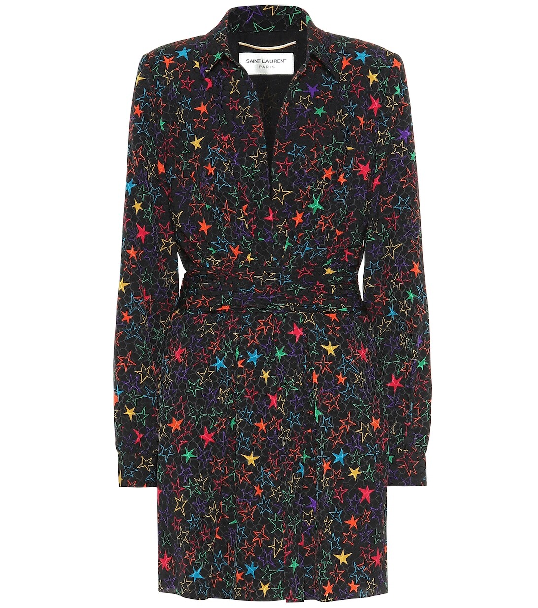

Жаккардовое мини-платье со звездным принтом SAINT LAURENT, разноцветный