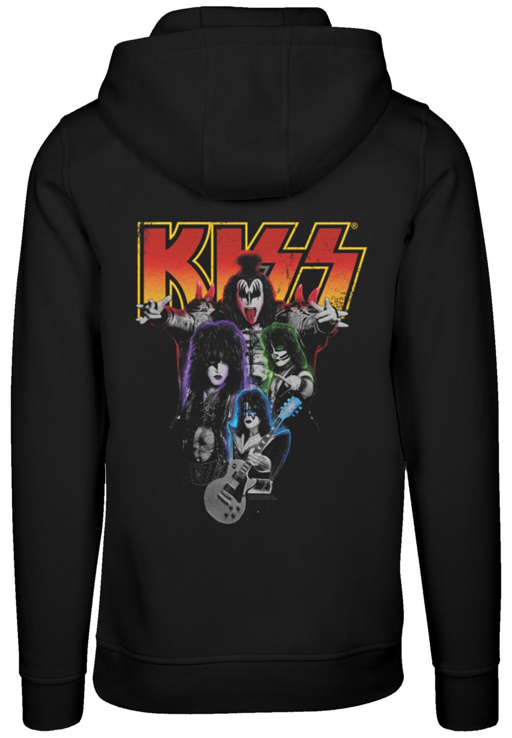 

Пуловер F4NT4STIC Hoodie Kiss Rock Music Band Neon Band, черный