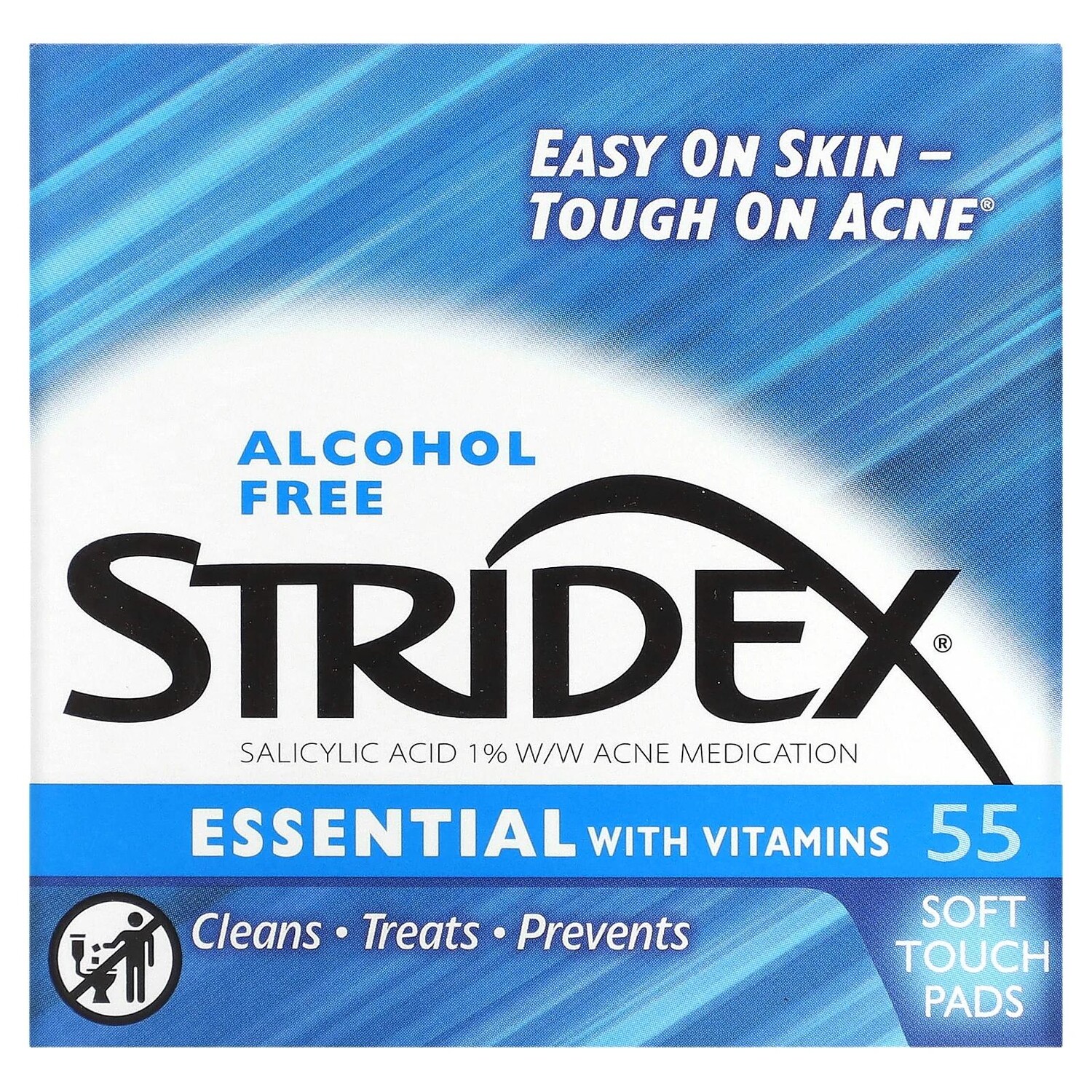 

Stridex Single-Step Acne Control не содержащие спирта 55 мягких салфеток 4.21 в каждой