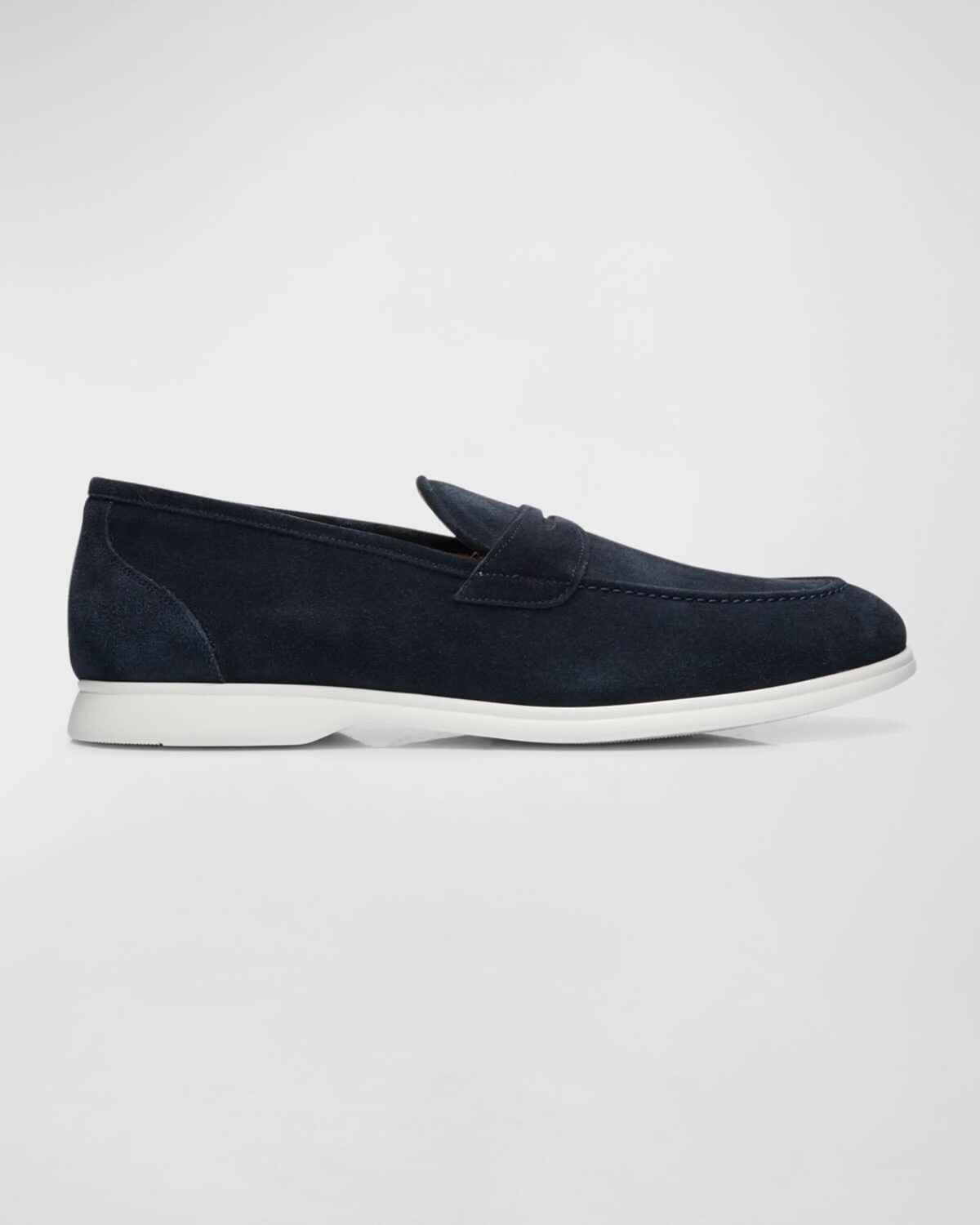 

Мужские замшевые лоферы-пенни из телячьей кожи Kiton, цвет Dk Blu