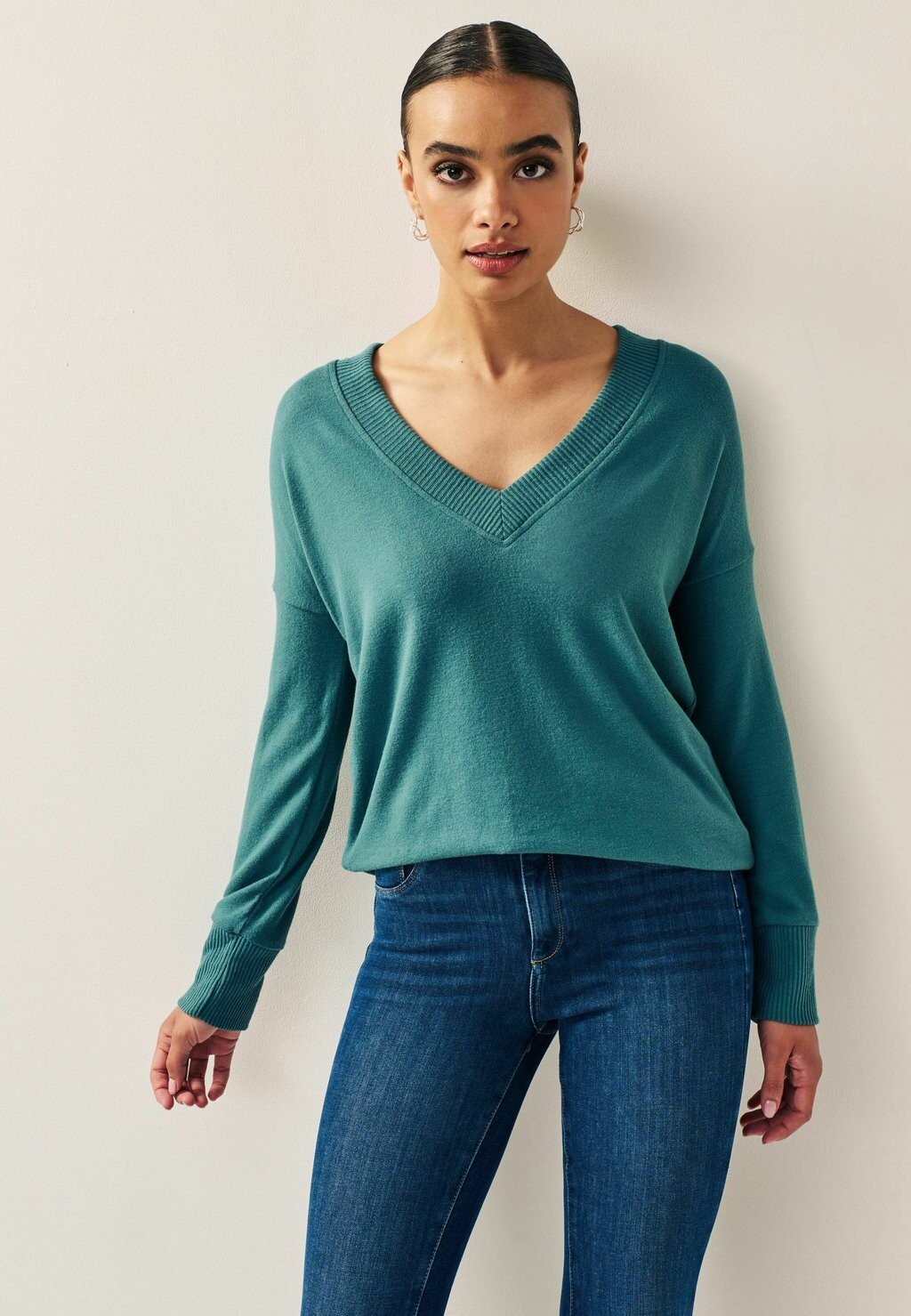 Джемпер COSY V-NECK Next, синий