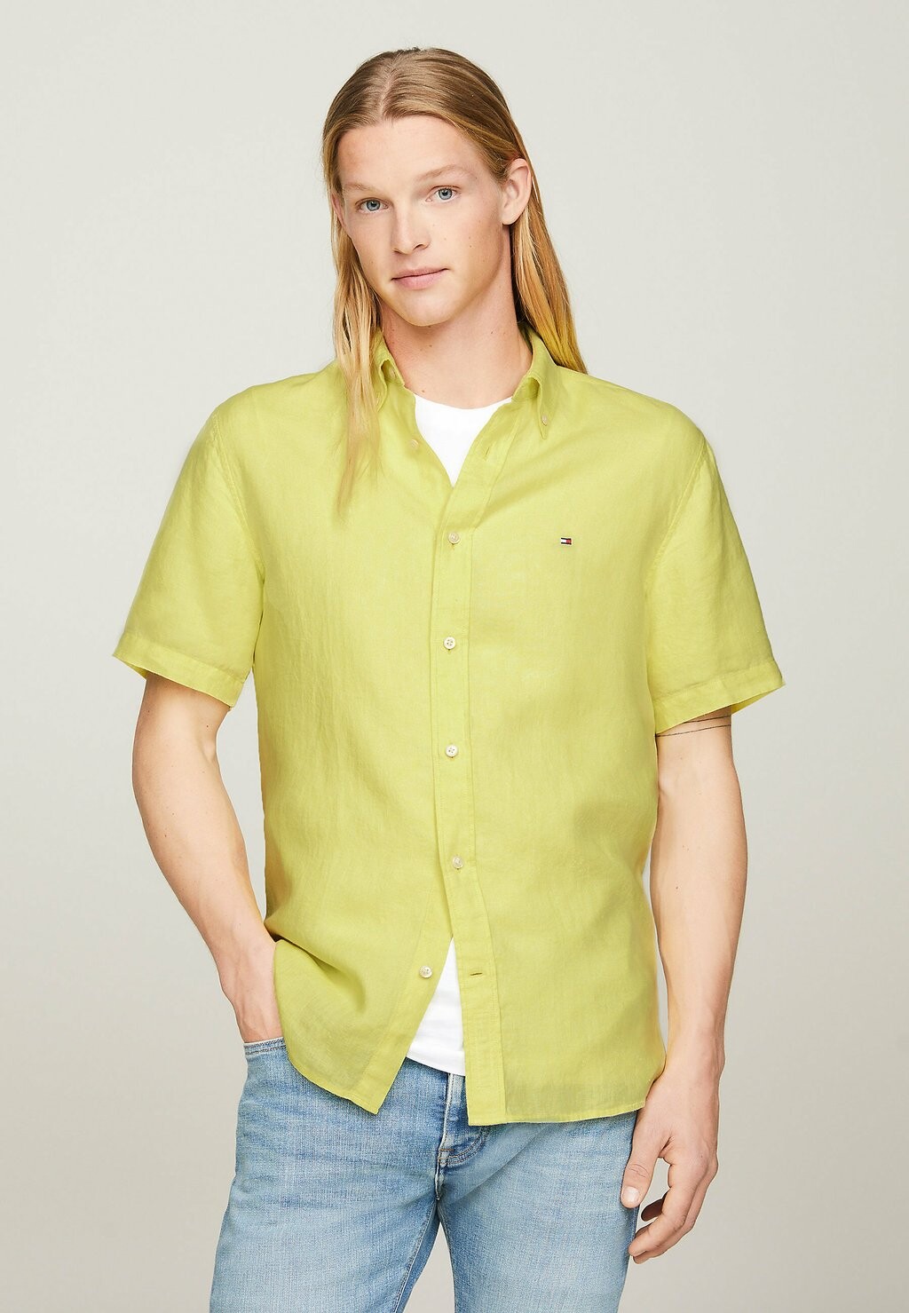 

Рубашка SHORT SLEEVE REGULAR FIT Tommy Hilfiger, цвет yellow tulip