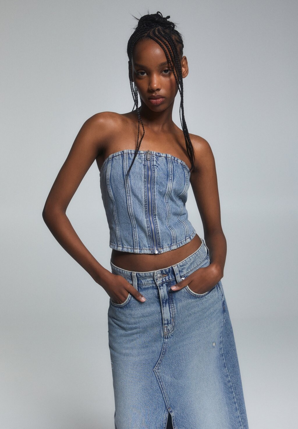 

Топ CORSET PULL&BEAR, цвет blue