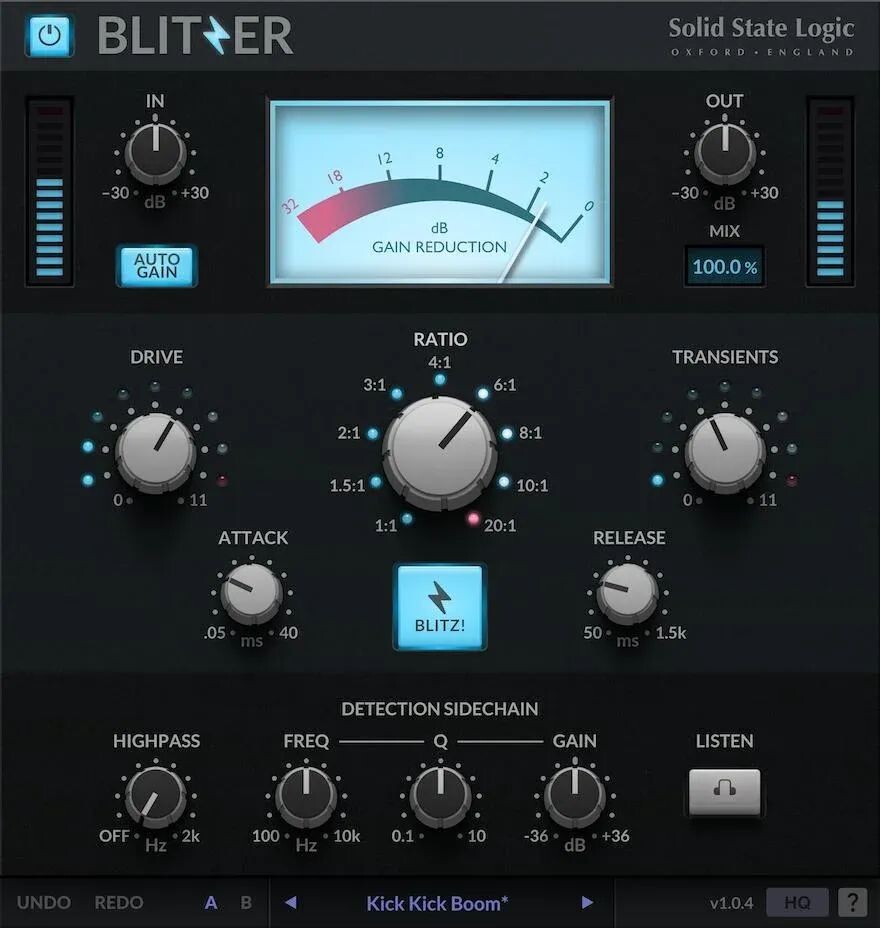 

Плагин компрессора и лимитера Solid State Logic Blitzer