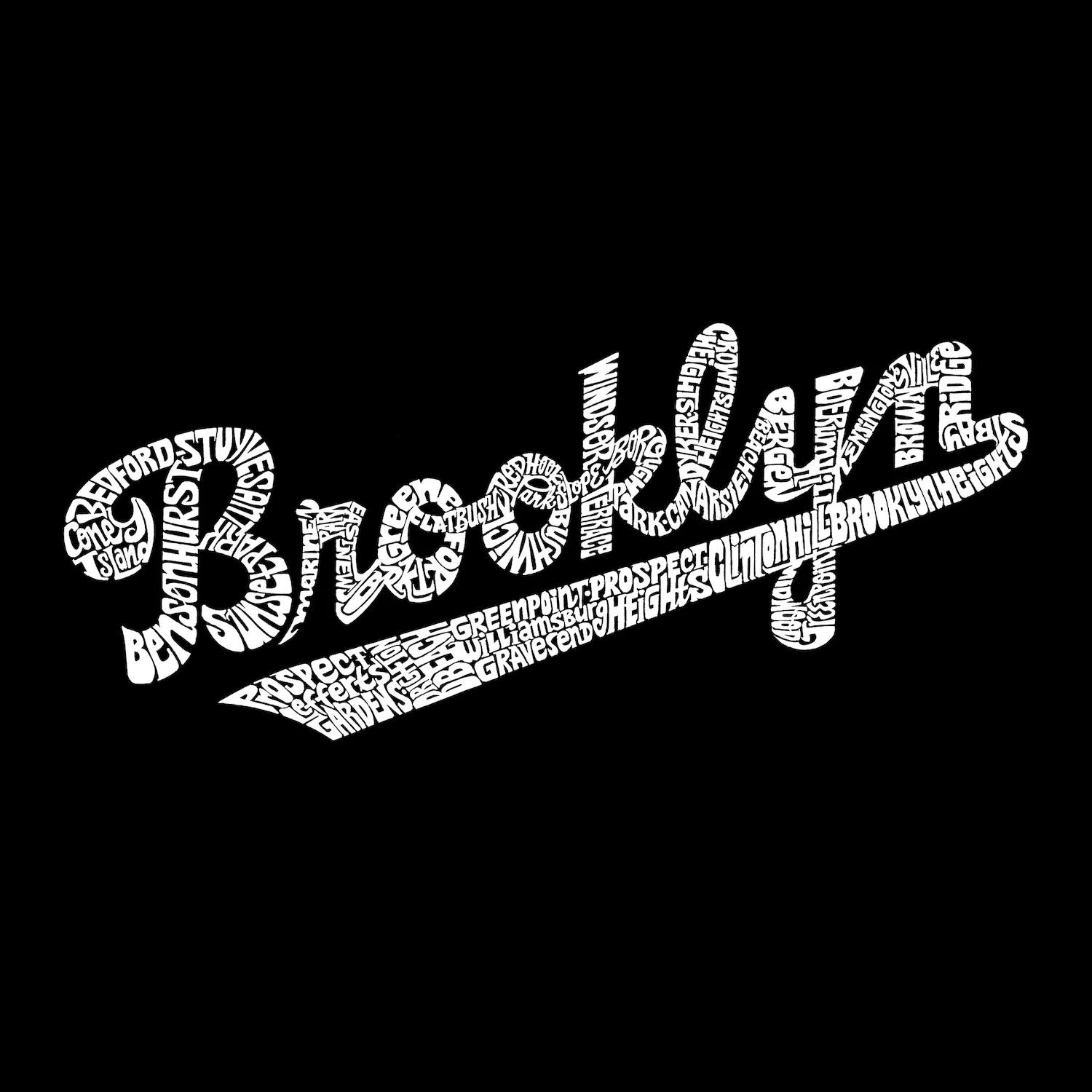 Brooklyn Neighborhoods — мужская футболка с длинным рукавом с надписью Word Art LA Pop Art мужская футболка с надписью reglan и надписью neighborhoods in new york city la pop art черный