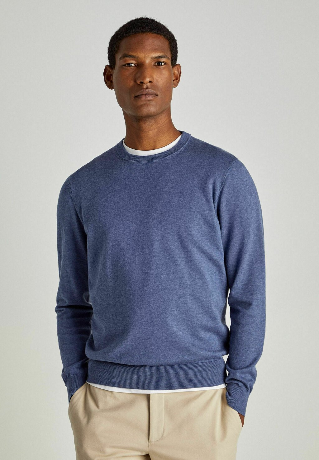 Вязаный свитер CREW Façonnable, цвет pop blue