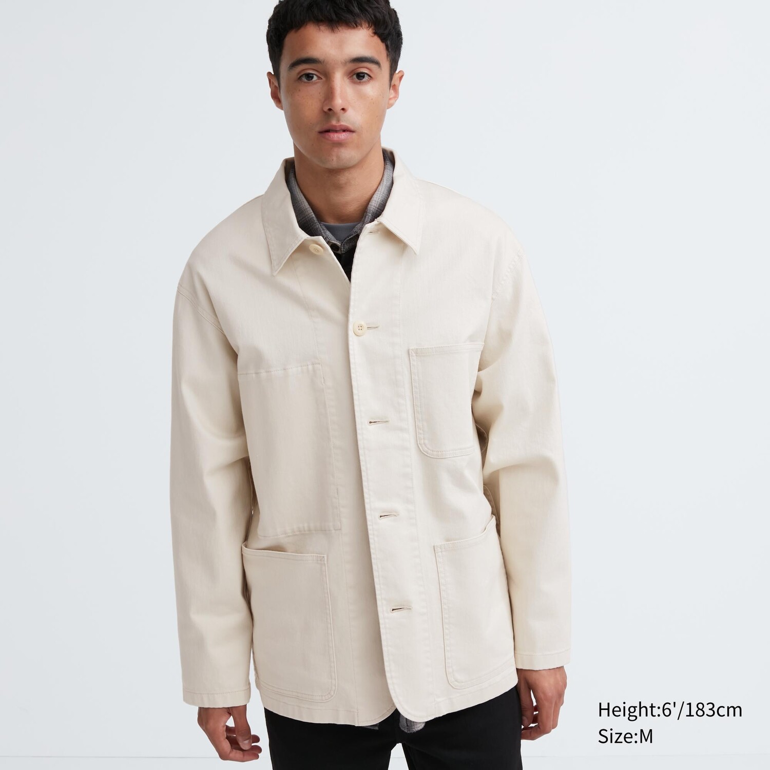 

Джинсовая куртка в стиле милитари Uniqlo, кремовый, Бежевый