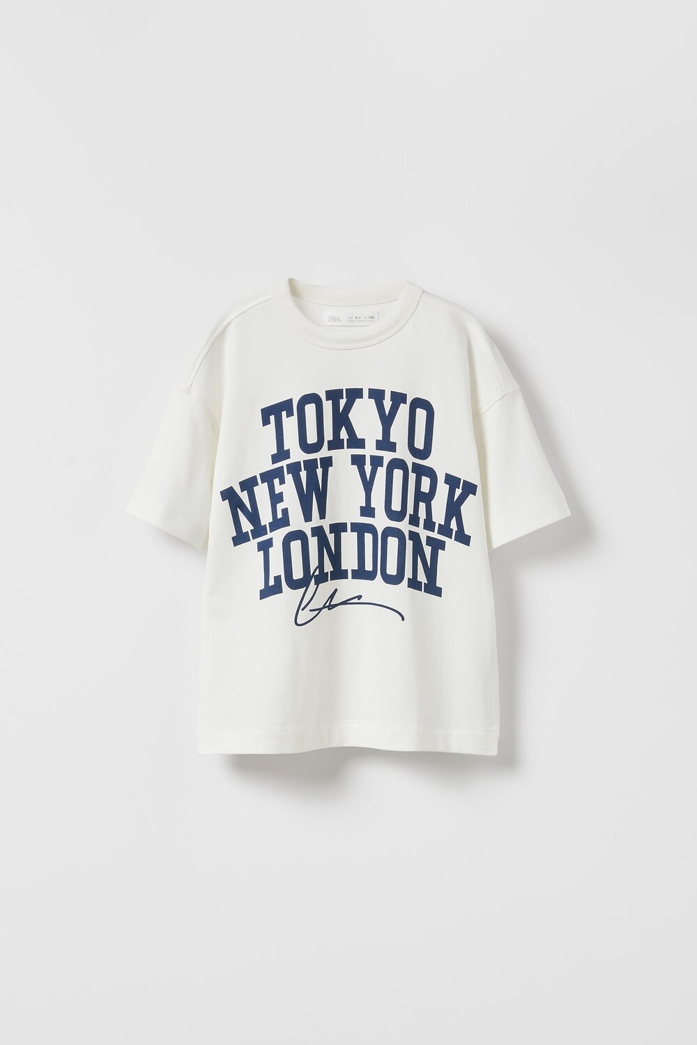 

Футболка с принтом Zara, устричный белый