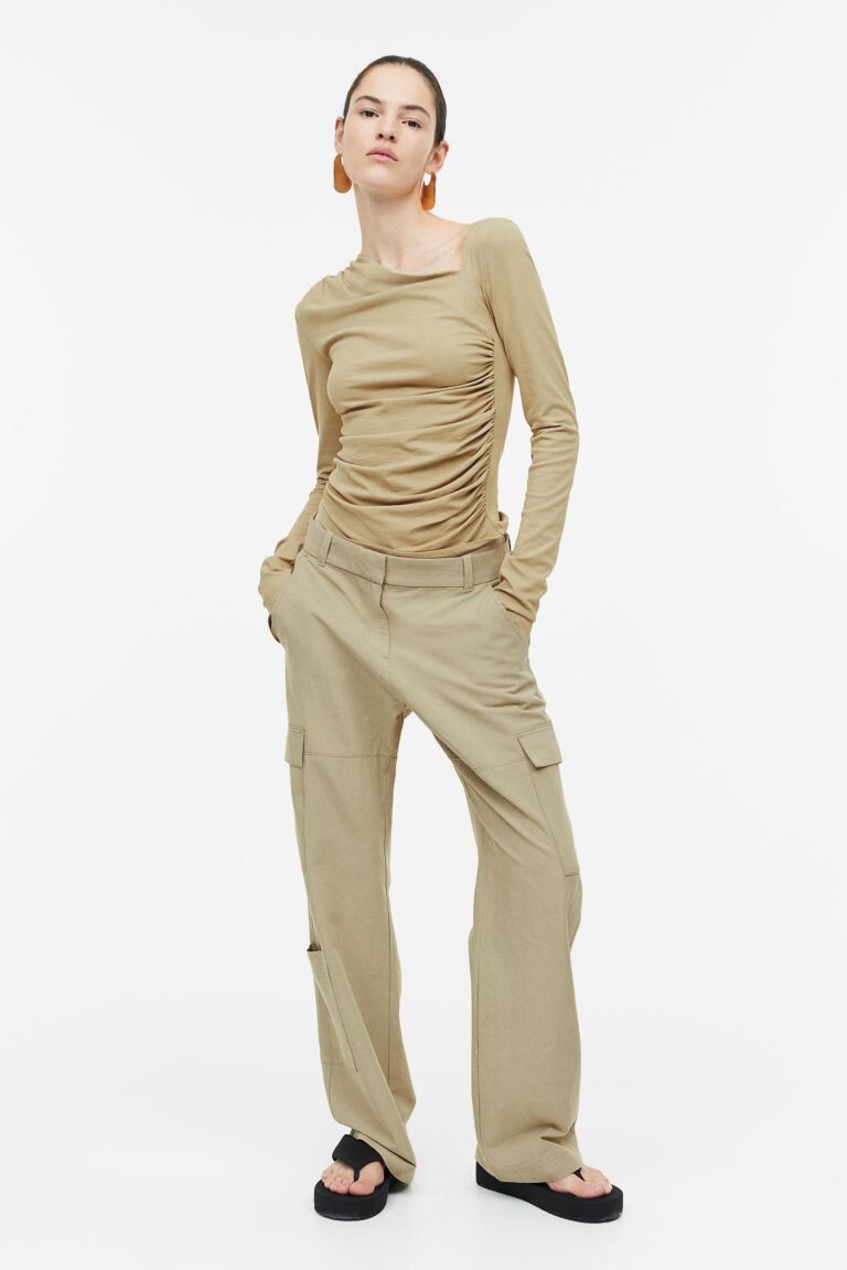 

Брюки-карго из льняной смеси H&M