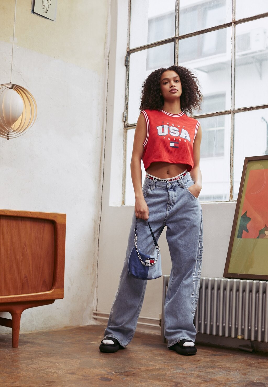 

Топ Tommy Jeans, темно-малиновый