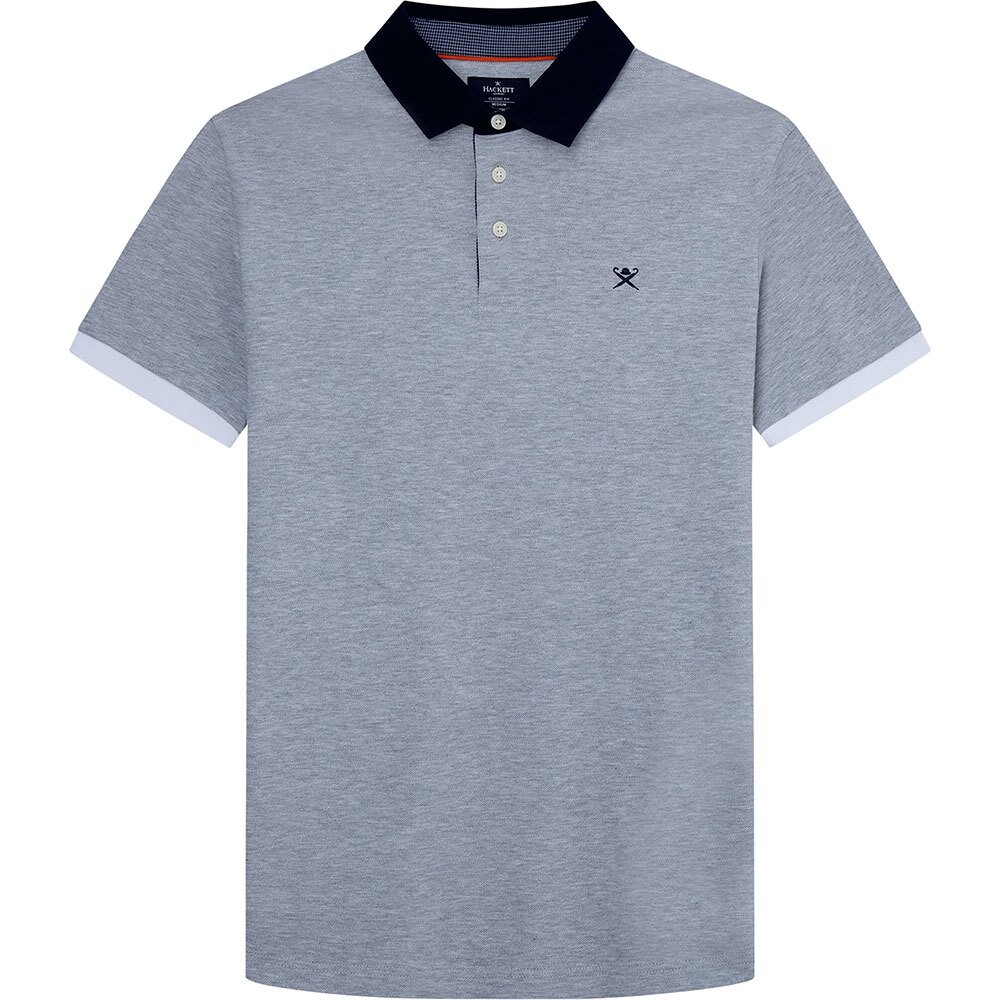 

Поло с коротким рукавом Hackett Woven Collar, серый