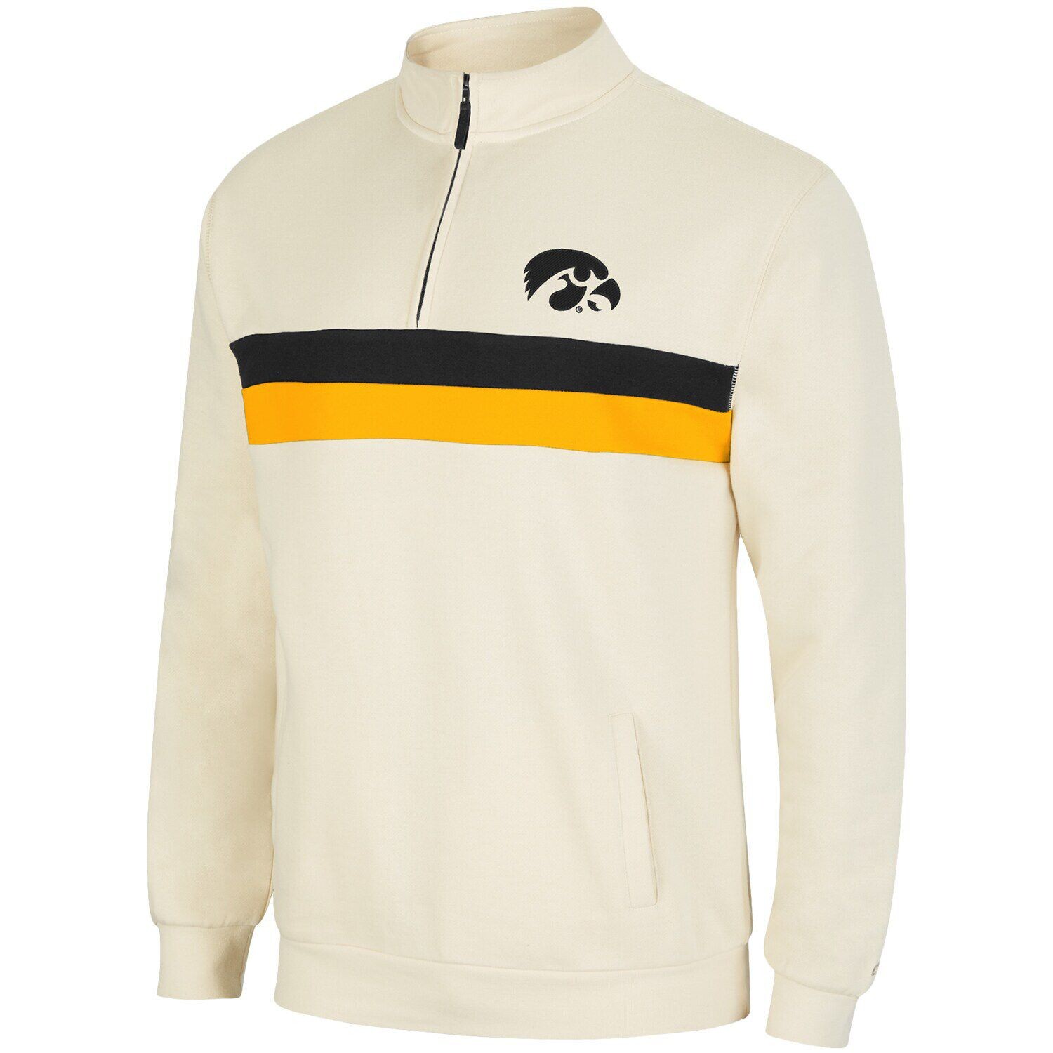 

Мужская кремовая куртка с молнией до четверти Iowa Hawkeyes Activity Colosseum
