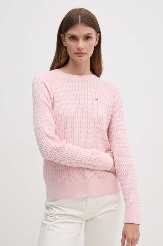 

Хлопковый свитер Tommy Hilfiger, розовый