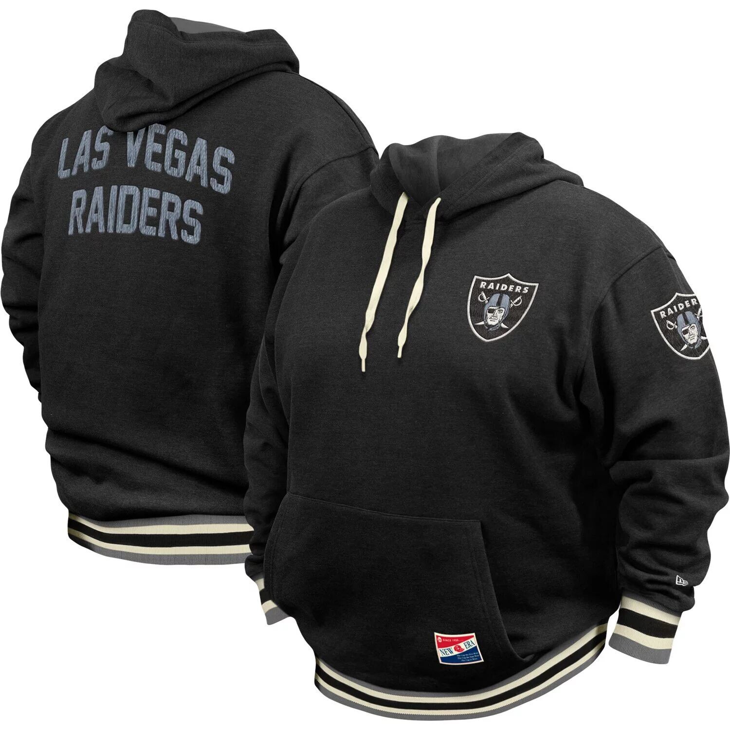 

Мужской черный пуловер с капюшоном New Era Las Vegas Raiders Throwback