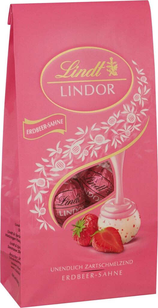

Lindt Lindor сумка клубничный крем
