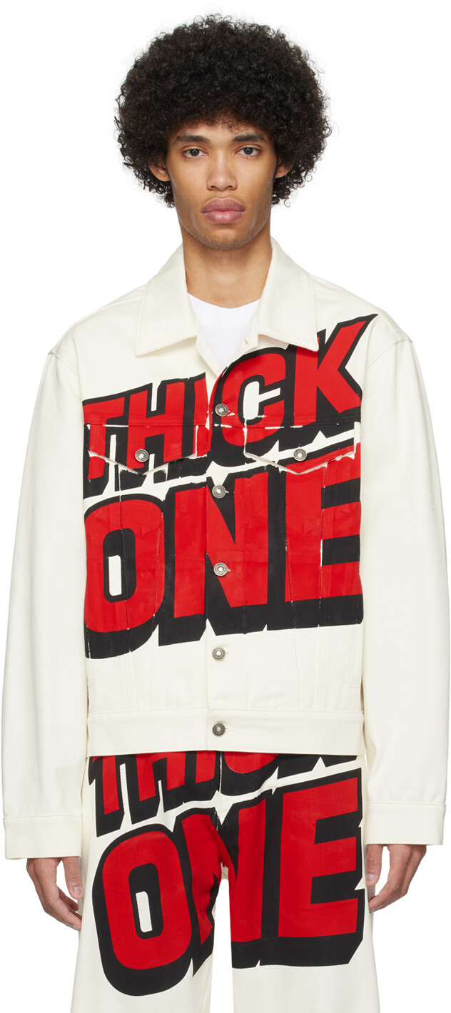 

Кремового цвета джинсовая куртка 'Thick One' Sky High Farm Workwear