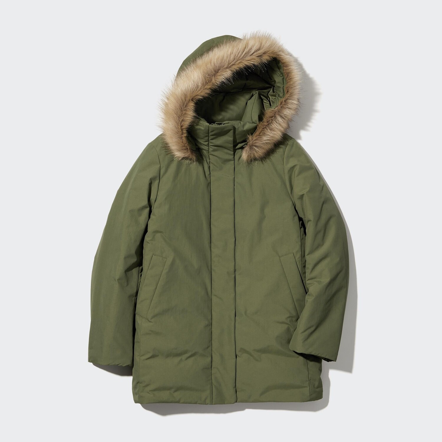 

Пальто UNIQLO пуховое, оливковый, Зеленый