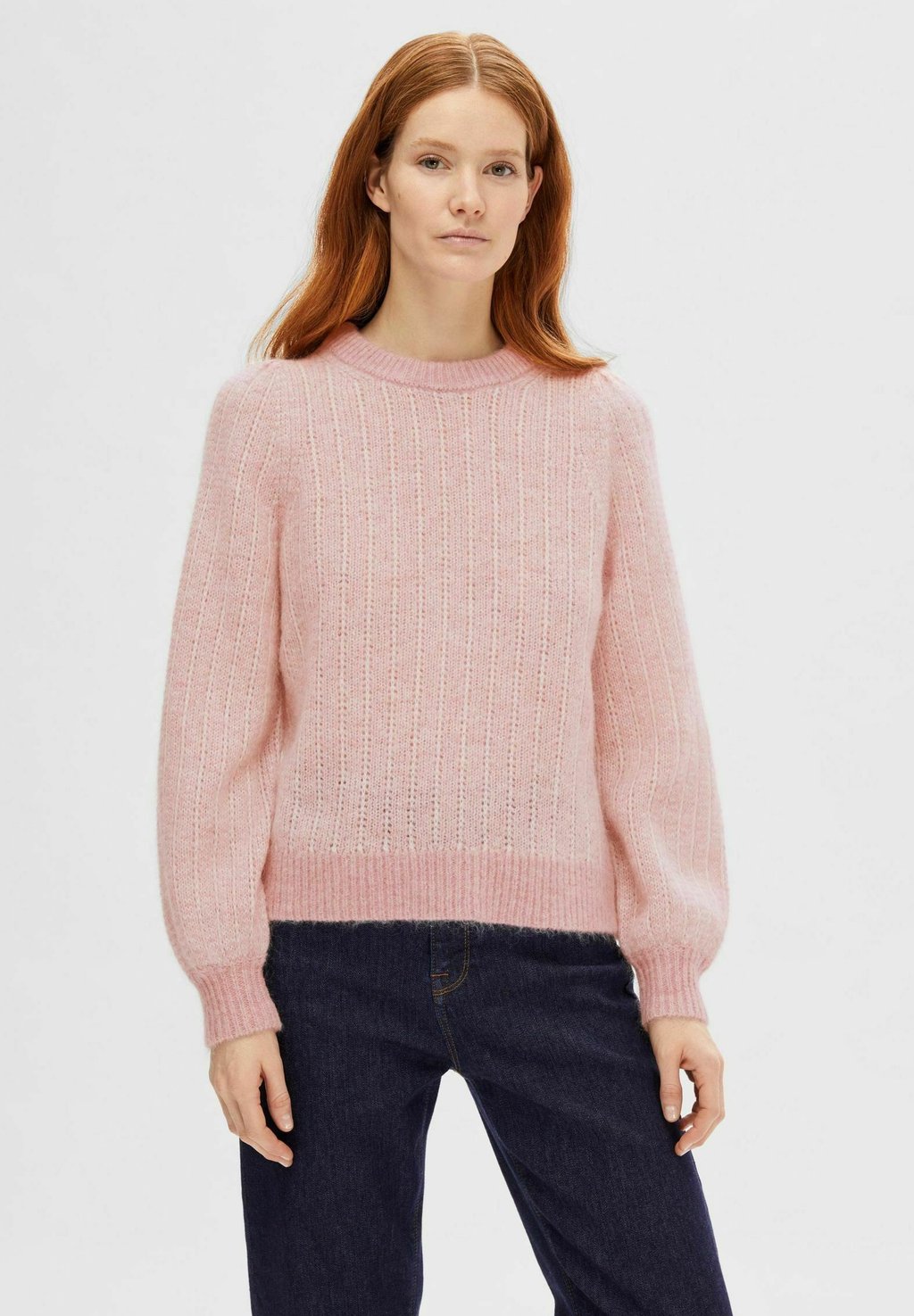 Вязаный свитер LANGÄRMELIGER Selected Femme, цвет pink nectar