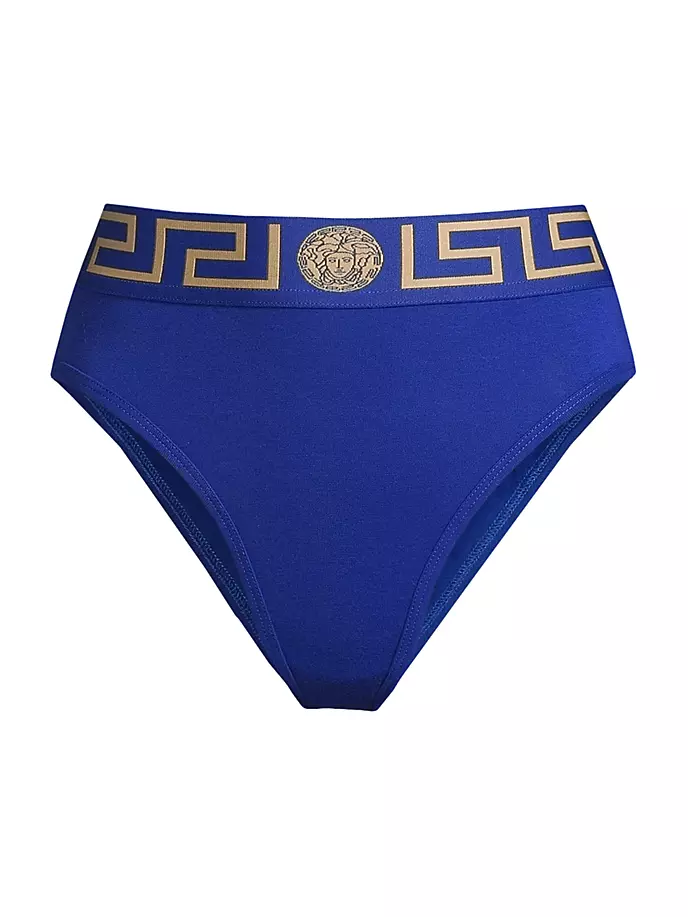 

Трусы Greca с высокой посадкой Versace, синий