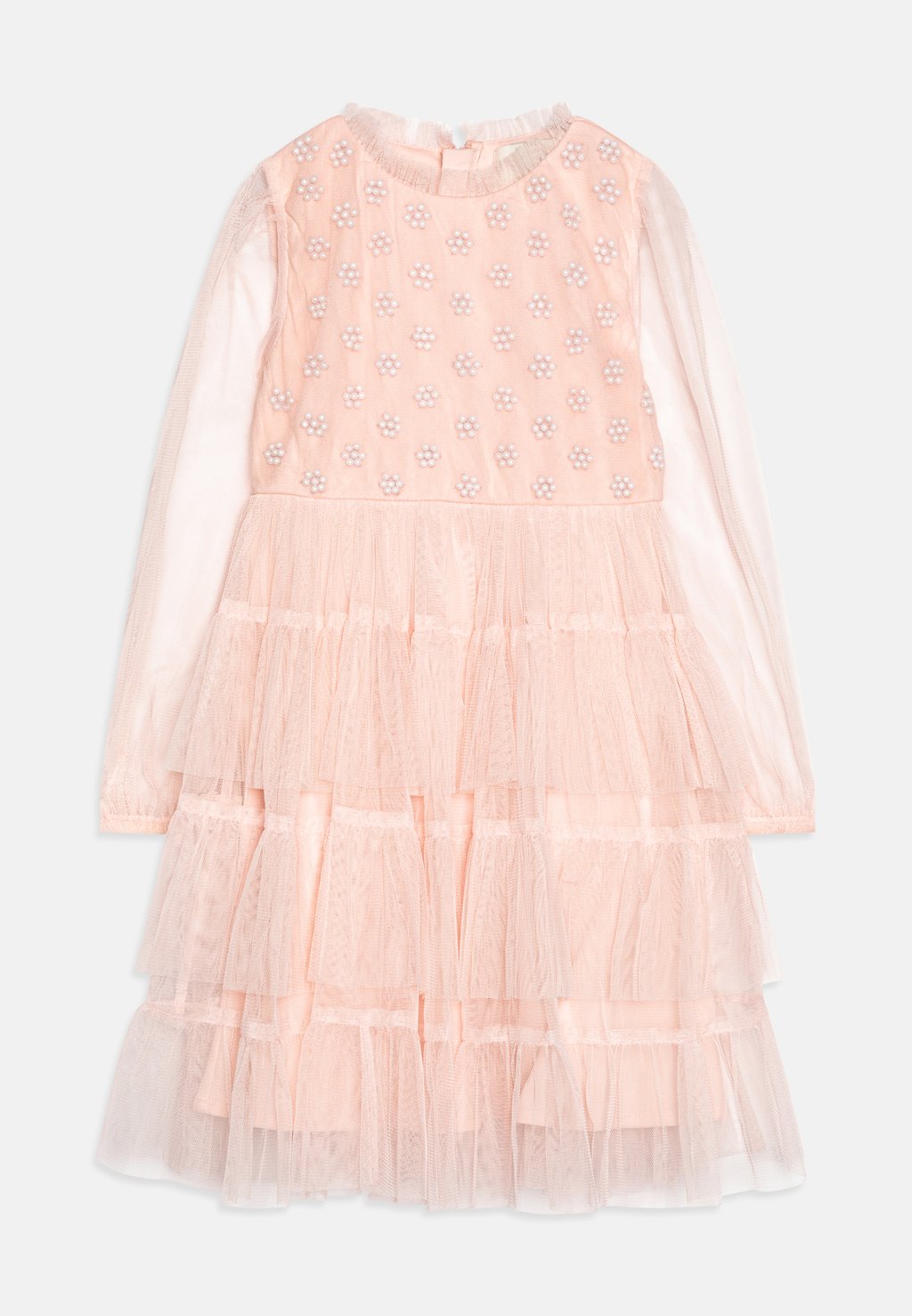 цена Элегантное платье Ruffle Dress With Embellished Pearl Flowers Anaya with love, цвет ballet pink