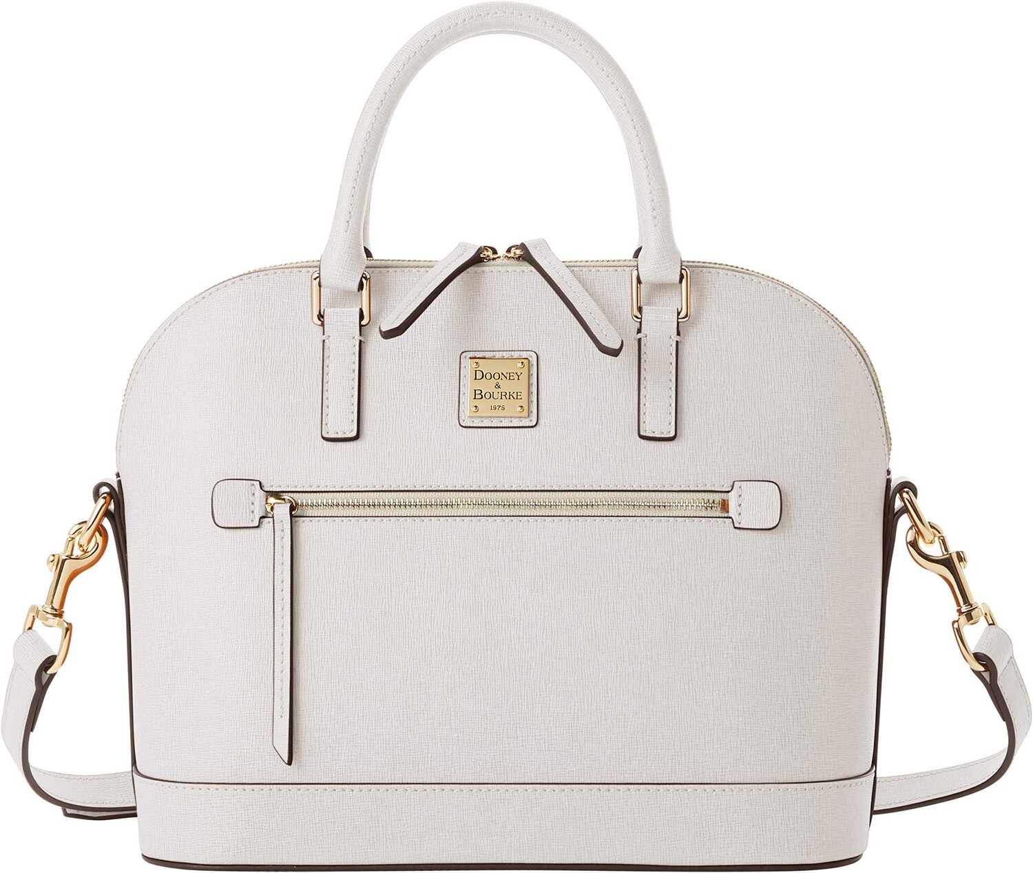

Сумка на молнии с куполом из сафьяновой кожи Dooney & Bourke, цвет Ecru