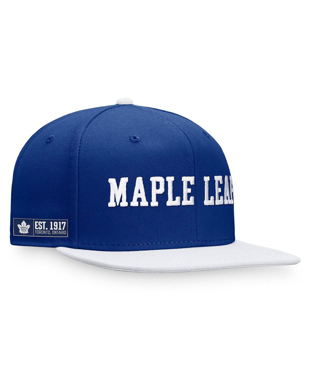 цена Мужская фирменная сине-белая бейсболка Toronto Maple Leafs Iconic с цветными блоками Snapback Fanatics