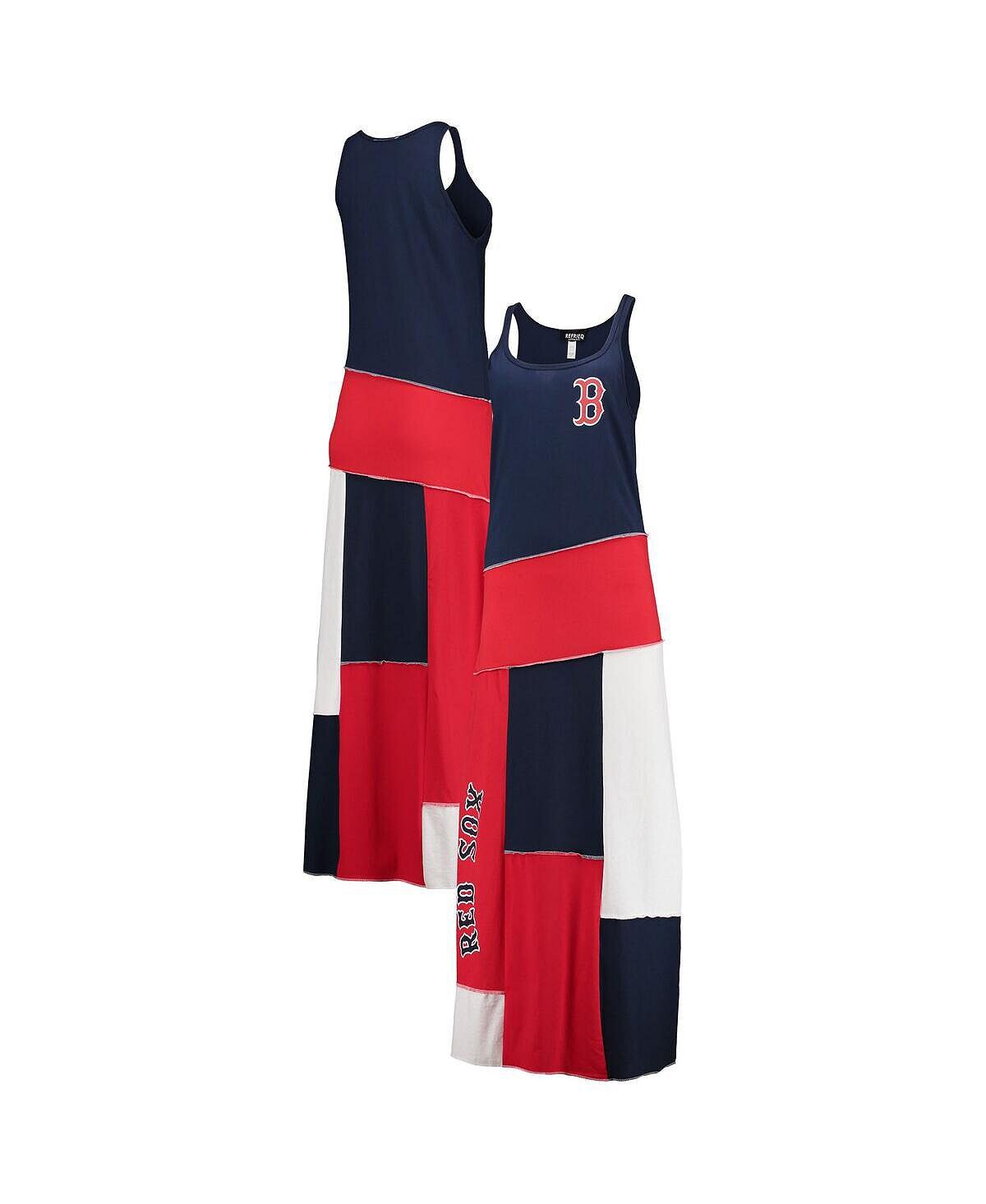 

Женское темно-синее красное платье макси Boston Red Sox с овальным вырезом Refried Apparel