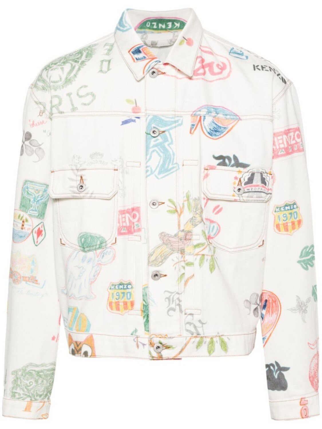 

Kenzo куртка Drawn Varsity, белый