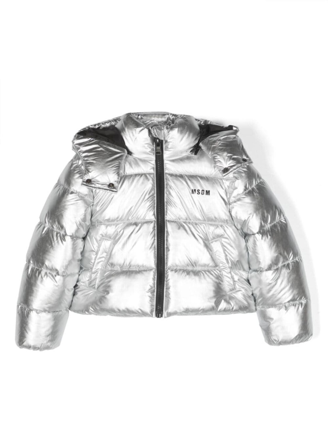 

MSGM Kids пуховик с эффектом металлик, серебристый