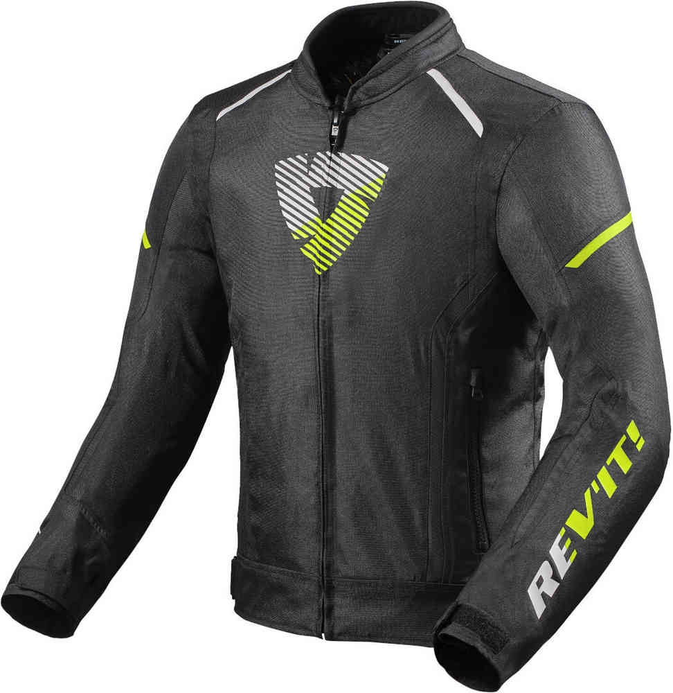 Мотоциклетная текстильная куртка Sprint H20 Revit, черный/неоновый/желтый