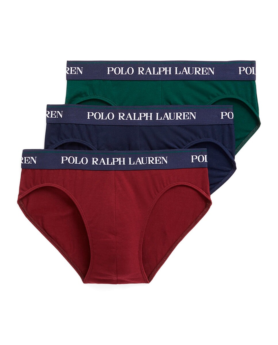 

Комплект из трех мужских хлопковых трусов разных цветов Polo Ralph Lauren, мультиколор