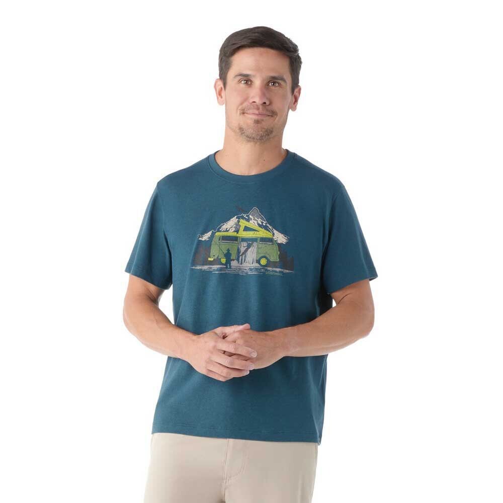 

Футболка с коротким рукавом Smartwool River Van Graphic Slim Fit, синий