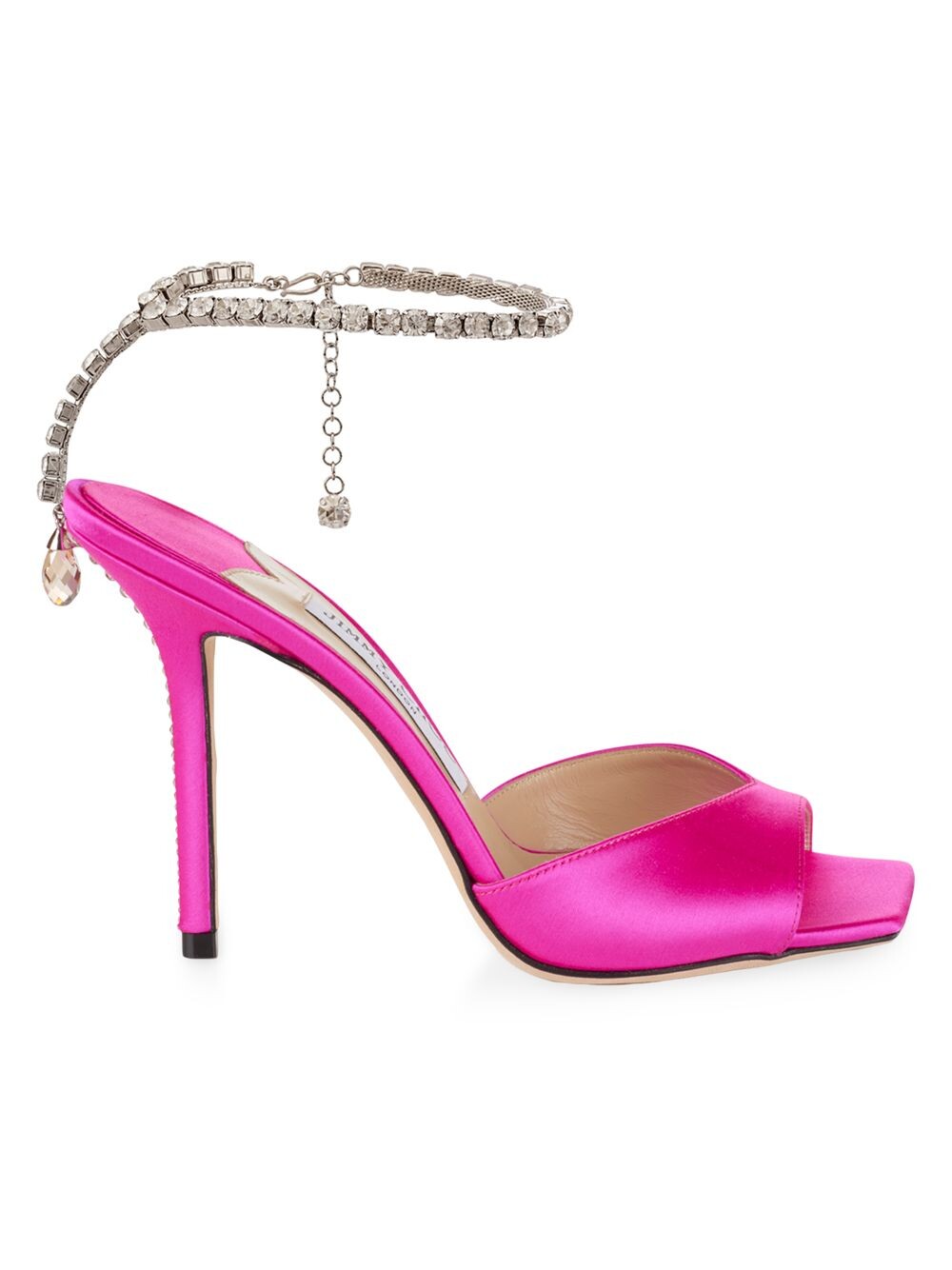 

Атласные сандалии Saeda 100MM Jimmy Choo, фуксия