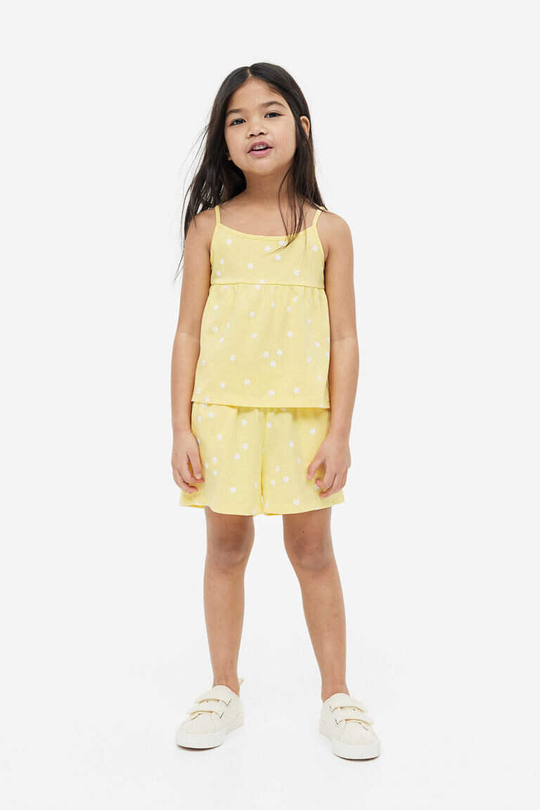 

Хлопковый топ с ремешками H&M, желтый