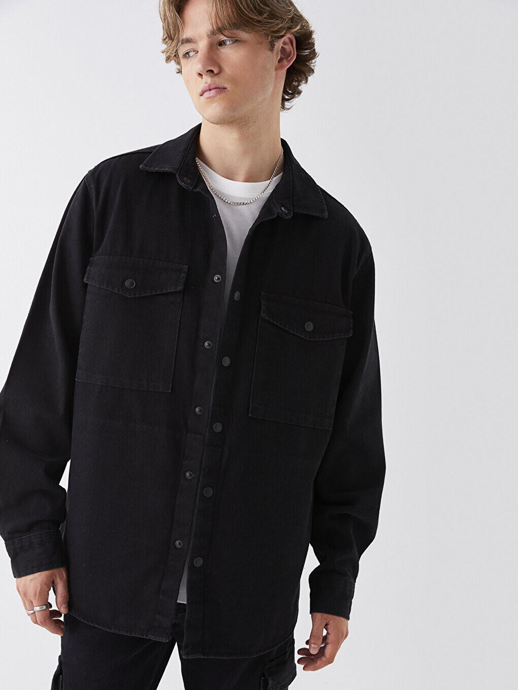

Мужская джинсовая куртка стандартного кроя LCW Jeans, черное родео, Черный