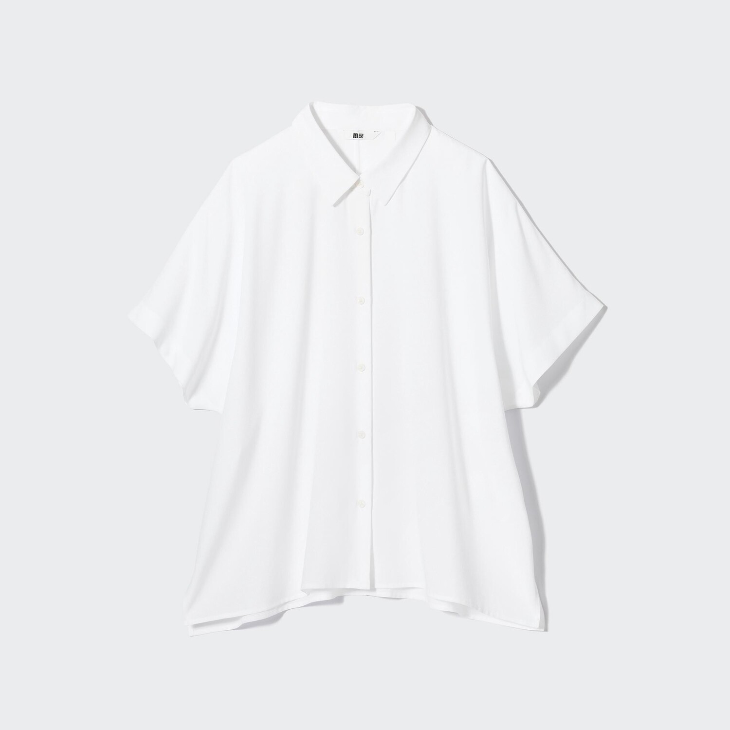 

Блузка из искусственного шелка с короткими рукавами UNIQLO, белый