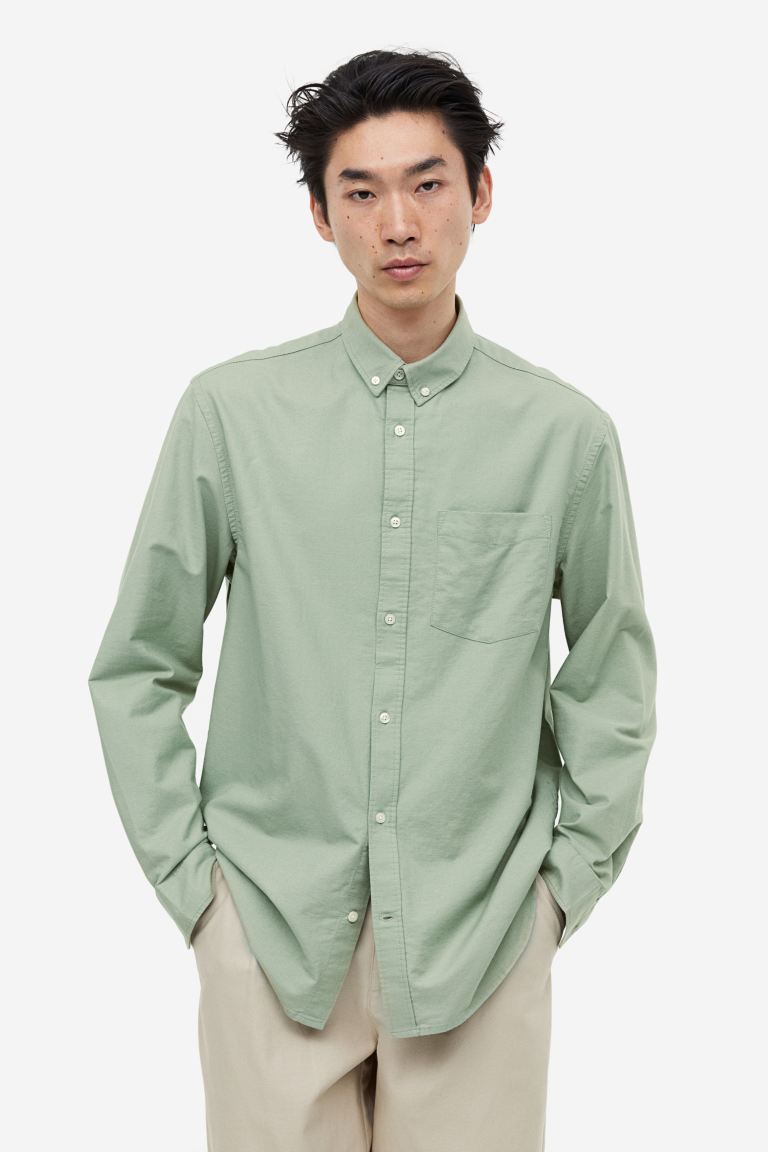 Оксфордская рубашка обычного кроя H&M ветровка обычного кроя h