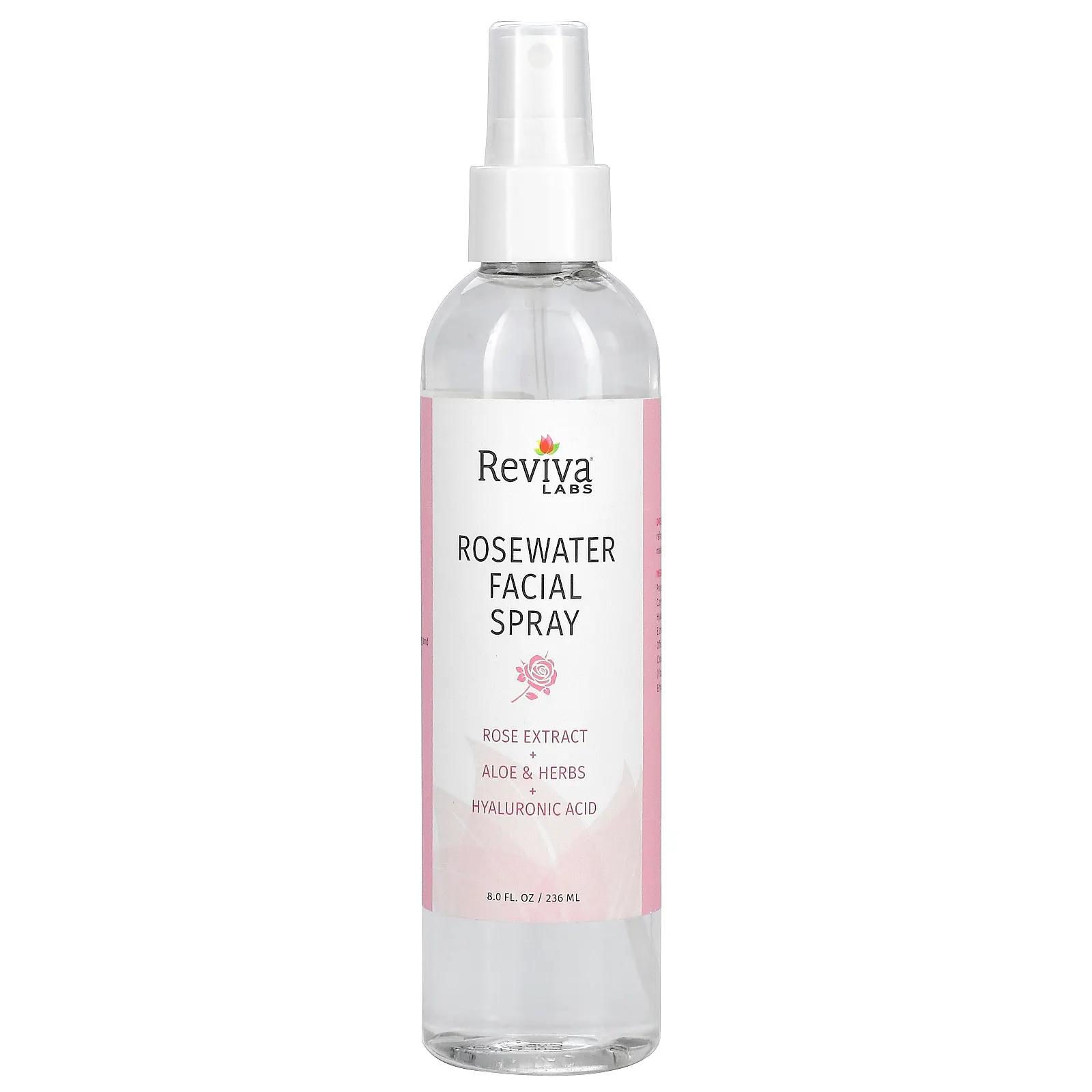 Reviva Labs Розовая вода-спрей для лица 8 унц. (236 мл) увлажняющий крем с витамином c reviva labs 55 гр