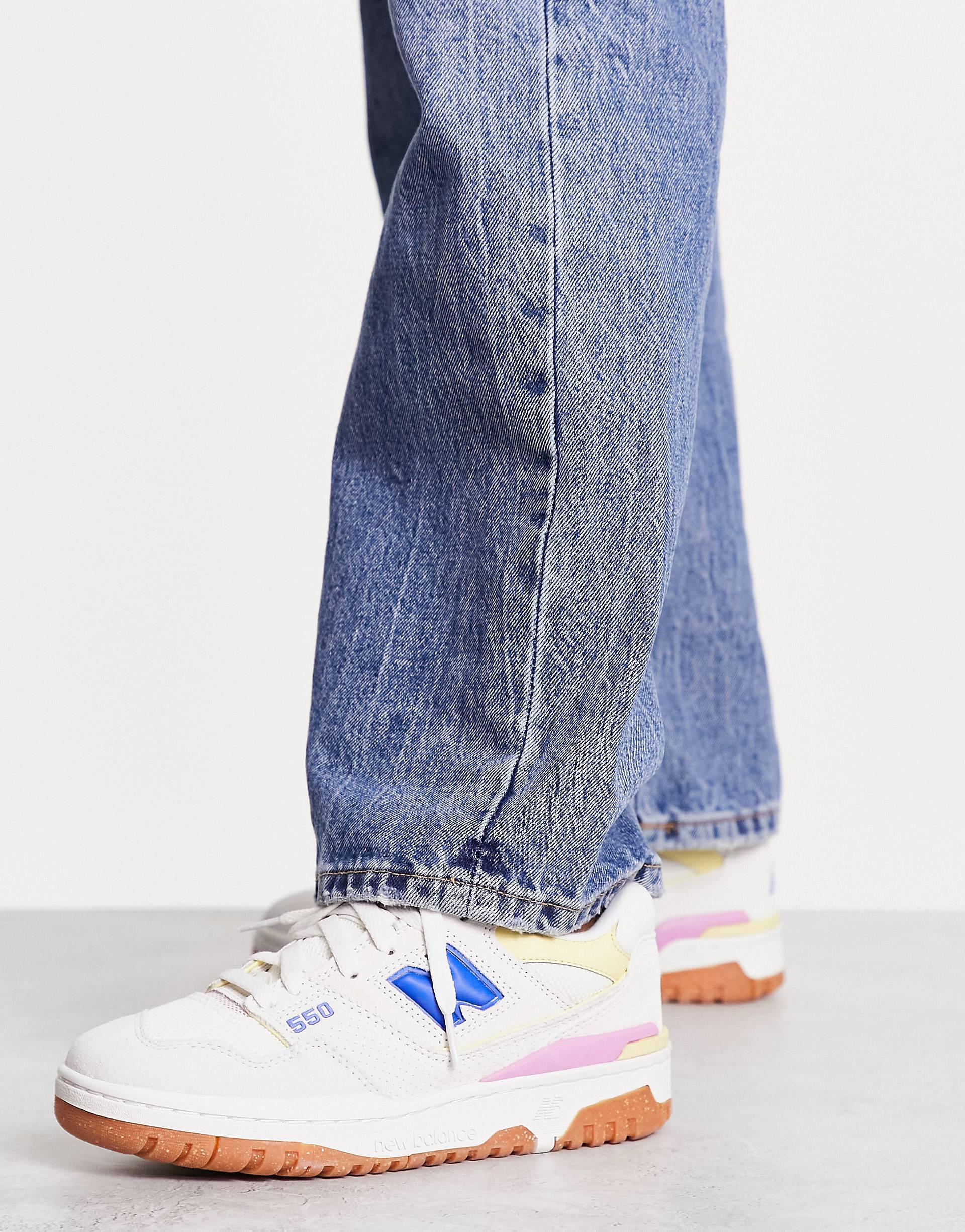 Пастельные кроссовки New Balance 550 с резиновой подошвой