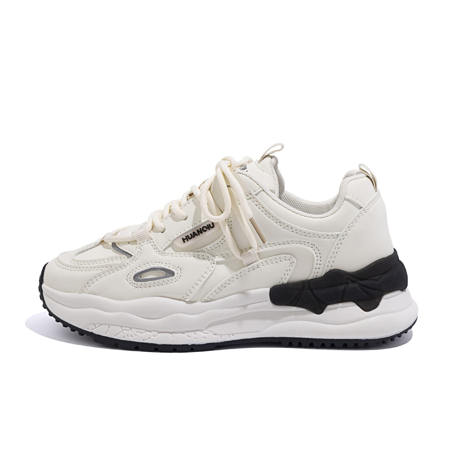 

Кроссовки HUANQIU Chunky Sneakers Women's Low-top, цвет Rice black mesh (women's shoes)